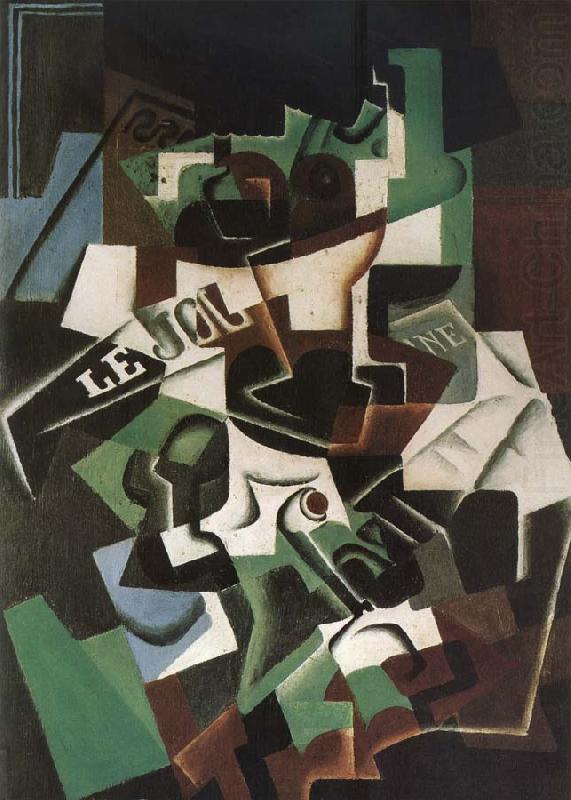 Fruit dish pipo and newspaper, Juan Gris